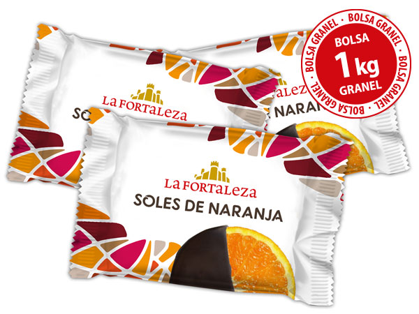 Bolsa de un kilo de soles de naranja con chocolate La Fortaleza de Estepa